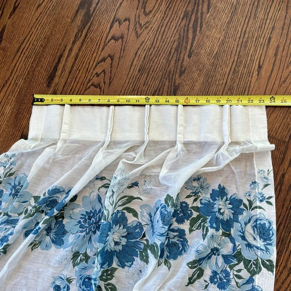 Set of 4‎ VTG 70s Blue Boho Floral Curtain Panels 82